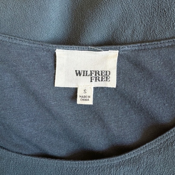 Aritzia Wilfred Free Teigan Mini T-Shirt Dress Stone Blue - Size Small - Picture 2 of 7